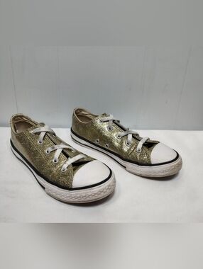 Converse Chuck Taylor All Star Glitter Low Top Sneakers Gold Glitter Kids 3